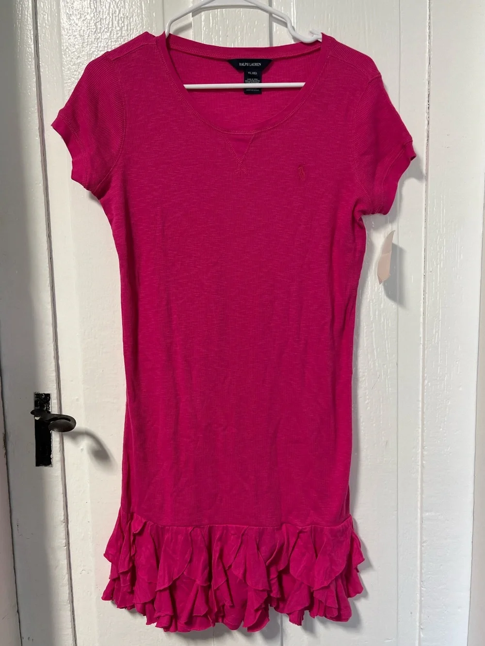 pink dress with ruffles at the bottom Thats So Fetch | Anais Tiered Ruffle Maxi | and summer nights out! NWT Ralph Lauren Ribbed Pink